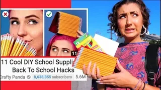 Testing 11 Cool DIY School Supplies! Back To School Hacks by Crafty Panda