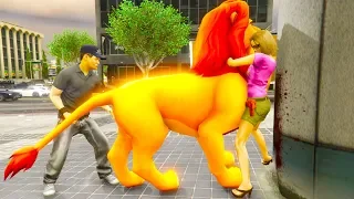 FUNNY LION MOD GTA 5 RAGDOLLS/PUSHING With LION (Funny Moments Compilation)