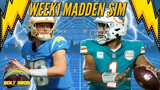 Dolphins Vs Chargers Week1 Madden 24 | BOLT BROS | NFL