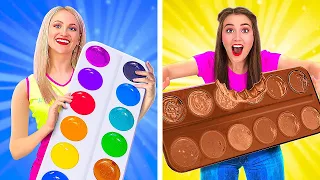 DESAFIO: CHOCOLATE VS. COMIDA DE VERDADE! || Comendo Apenas Chocolate, por 123 GO! GOLD