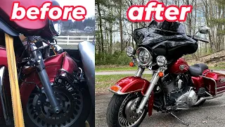 Cheap Harley Davidson Ultra Classic Copart Rebuild Timelapse!