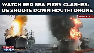 Watch Fiery Red Sea Clash: Houthis’ Deadly Strike| Missile Fired By Rebels Shot Down By US Destroyer