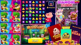 Match Masters Multiplier Mushrooms+Blow'Em Up Tournament Prizes SE Booster/Trade Diamond stickers.