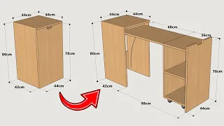 HOW TO MAKE A SECRET FOLDING DESK CABINET STEP BY STEP