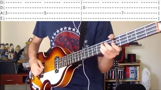 I Want To Hold Your Hand (Tutorial BASS) The Beatles // ORIGINAL BASS TABS McCartney