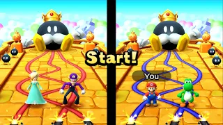 Mario Top 100 Minigames Double combo mode. Rosalina Vs Waluigi Vs Mario Vs Yoshi. ( Master COM )