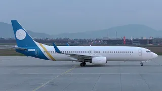 KlasJet Boeing 737 *UIA livery* landing at Graz Airport | LY-PMI