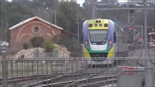 Trains at the Parker Street Level Crossing, Castlemaine