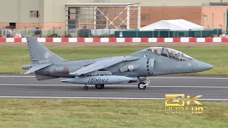 (4K) 2 McDonnell Douglas AV-8B Harrier II+ from the Italian Navy departure at RAF Fairford RIAT 2023