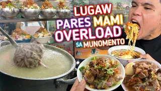 Filipino Street Food LUGAWAN NA MAY LAMAN LOOB at MAMI PARES sa MONUMENTO Caloocan City, Manila