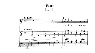 Lydia (G. Faure) - G Major Piano Accompaniment