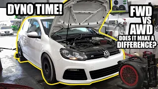 Does the AWD swapped MK6 GTI make less power now, compared to FWD?