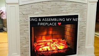 Electric fireplace unboxing and set up