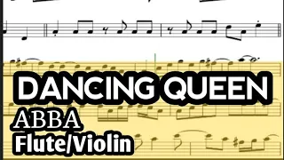 Dancing Queen Flute Violin Sheet Music Backing Track Play Along Partitura