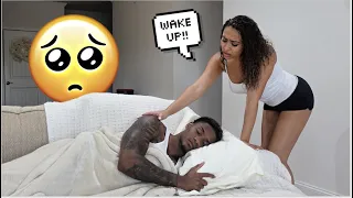SLEEPING On The COUCH To See How My Girlfriend Reacts! *CUTE*