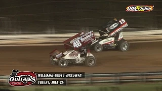 Highlights: World of Outlaws Sprint Cars Williams Grove Speedway July 24th, 2015