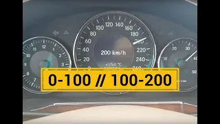 Test 0-100//100-200 Mercedes CLS 320 CDI acceleration (W219/224 hp/2008)