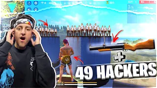 49 Adam Hackers In Factory Roof 😱 As Gaming Vs 49 Hackers Who Will Win Factory Challenge- Free Fire