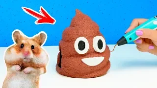 РИСУЮ EMOJI КАКАШКУ ТУАЛЕТ ДЛЯ ХОМЯКА 🐹 3D РУЧКОЙ | ДОМ ДЛЯ ХОМЯКА DIY