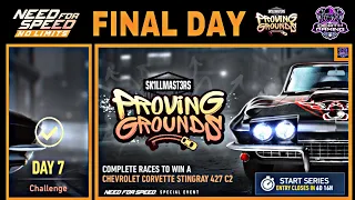 NFS NO LIMITS | DAY 7 - WINNING + TIPS - CHEVROLET CORVETTE STINGRAY 427 C2 | PROVING GROUNDS EVENT