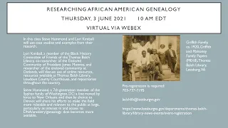 Researching African American Genealogy