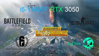 i5-11400F RTX 3050. TEST IN 5 GAMES
