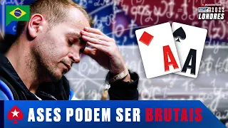 Mãos INSANAS com ASES no EPT Londres 2022 ♠️ PokerStars Brasil