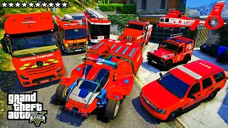 Stealing SECRET FIRE EMERGENCY VEHICLES  With Franklin GTA 5 RP!