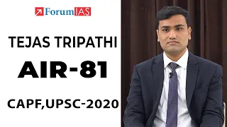 Tejas Tripathi, AIR - 81, CAPF (UPSC 2020), Mock Interview