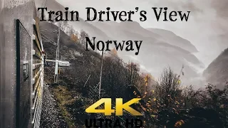 TRAIN DRIVER'S VIEW: Up and down in the foggy Flåm valley
