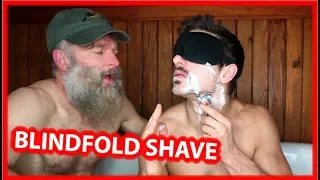 Shaving Beard with a Blindfold On - Sculpting a Handlebar Mustache!