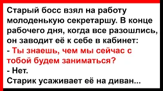 Старый босс завёл к себе в кабинет молоденькую секретаршу... Анекдоты! Юмор! Позитив!