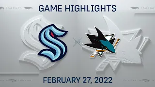 NHL Highlights | Kraken vs. Sharks - Feb 27, 2022