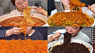 MUKBANGERS TAKING EXTREME BITES ! NOODLES ASMR MUKBANG