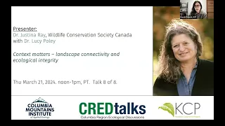 Dr. Justina Ray: Context matters: landscape connectivity and ecological integrity