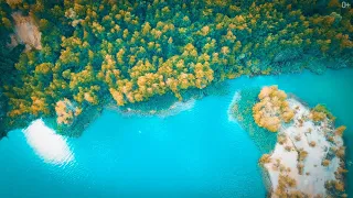 Blue Lakes in Russia View from Above. Coolest landscape like Mars. Wild Nature Of Russia