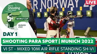 WSPS Munich 2022 World Cup | Day 1 | VI ST - mixed 10m air rifle standing SH-VI