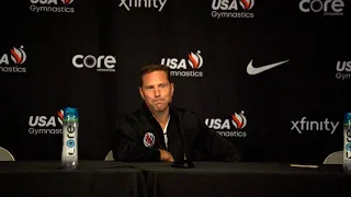 Laurent Landi, Co-Coach of Simone Biles, Press Conference at the 2023 U.S. National Championships