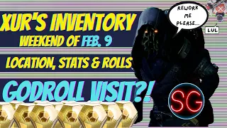 DESTINY 2 XUR'S INVENTORY, LOCATION, STATS & ROLLS! GODROLL VISIT?!