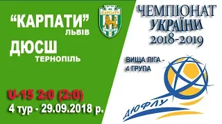 "Карпати" Львів (U-15) - ДЮСШ Тернопіль (U-15) 2:0 (2:0). Гра