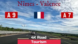 Driving France: A9 & A7 Nîmes - Valence - 4k scenic drive Mediterranean Coast and Rhône Valley