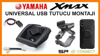 Yamaha XMAX 2018 - 2022 Universal USB Mount - Sp Connect Telefon Tutucu