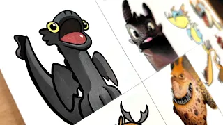 Drawing Cartoon Vs Realistic ( How To Train Your Dragon ) Toothless Dancing Meme