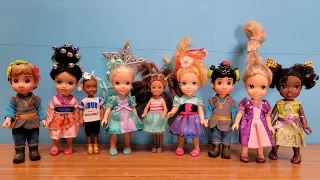 Crazy hair day ! Elsa & Anna toddlers at school - Barbie dolls