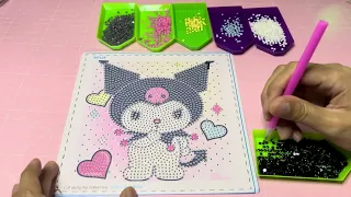 ASMR This Cute Kuromi diamond painting is so fun and pretty in person #asmr  #diamondpainting