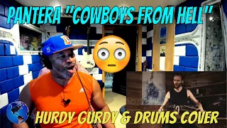 Pantera "Cowboys From Hell"   hurdy gurdy & drums cover   Guilhem Desq - Producer Reaction