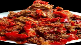 RESEP DENDENG LAMBOK  BALADO KHAS PADANG ALA UNI CHECHE