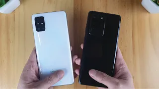 Samsung S20 Ultra vs Samsung A71 | Fingerprint, Video Test Display, SpeedTest Comparison