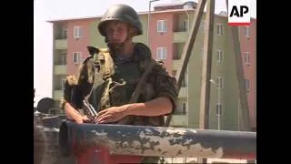 WRAP Russian troops in Gori; reax; Saakashvili, Red X;  displaced, Senaki