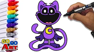 How to Draw CATNAP Poppy Playtime Smiling Critters
